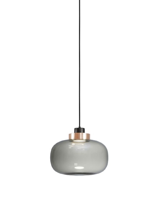 Graue Legier Pendelleuchte von Tooy mit runder Glasform und minimalistischem Design. Moderne Hängelampe für Wohnräume.